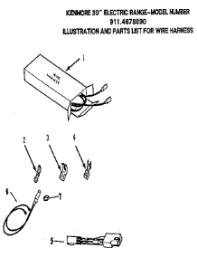 Wire Harness parts for Kenmore Range 911.4678890 (9114678890, 911 4678890) from AppliancePartsPros.com