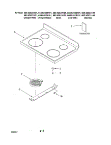 Cooktop parts for Kenmore Range 665.95025101 (66595025101, 665 95025101) from AppliancePartsPros.com