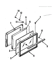 Model 911.9118710 Oven Door Section parts for Kenmore Range 911.9108710 (9119108710, 911 9108710) from AppliancePartsPros.com