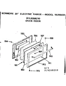 Oven Door parts for Kenmore Range 911.9268210 (9119268210, 911 9268210) from AppliancePartsPros.com