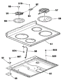 Main Top Section parts for Kenmore Range 911.9342190 (9119342190, 911 9342190) from AppliancePartsPros.com