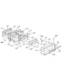Oven Door Section parts for Kenmore Range 911.9342190 (9119342190, 911 9342190) from AppliancePartsPros.com