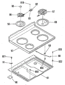 Main Top Section parts for Kenmore Range 911.9249182 (9119249182, 911 9249182) from AppliancePartsPros.com