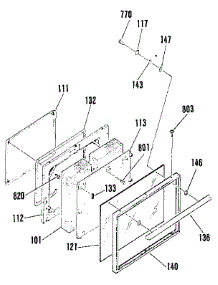 Door Section parts for Kenmore Range 911.9562991 (9119562991, 911 9562991) from AppliancePartsPros.com