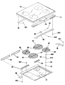 Main Top Section parts for Kenmore Range 911.9562991 (9119562991, 911 9562991) from AppliancePartsPros.com
