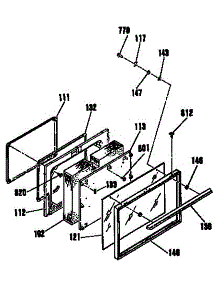 Door Section parts for Kenmore Range 911.9563992 (9119563992, 911 9563992) from AppliancePartsPros.com