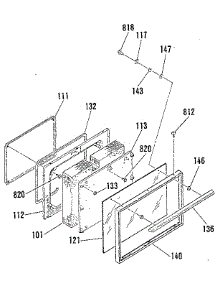 Oven Door Section parts for Kenmore Range 911.9328813 (9119328813, 911 9328813) from AppliancePartsPros.com