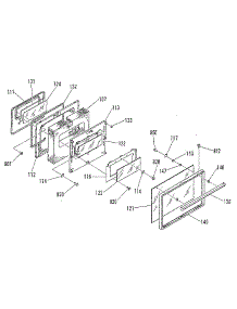 Oven Door Section parts for Kenmore Range 911.9599981 (9119599981, 911 9599981) from AppliancePartsPros.com