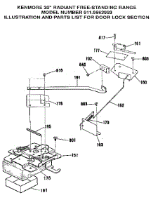 Door Lock Section parts for Kenmore Range 911.9562993 (9119562993, 911 9562993) from AppliancePartsPros.com