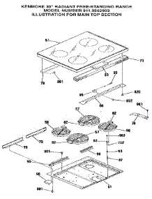 Main Top Section parts for Kenmore Range 911.9562993 (9119562993, 911 9562993) from AppliancePartsPros.com