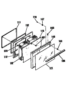 Door Section parts for Kenmore Range 911.9534190 (9119534190, 911 9534190) from AppliancePartsPros.com