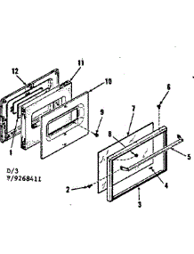 Oven Door Section parts for Kenmore Range 911.9268411 (9119268411, 911 9268411) from AppliancePartsPros.com
