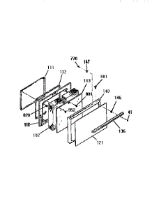 Oven Door Section parts for Kenmore Range 911.9334190 (9119334190, 911 9334190) from AppliancePartsPros.com