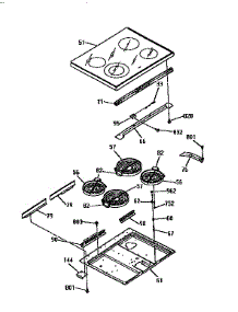 Main Top parts for Kenmore Range 911.95351590 (91195351590, 911 95351590) from AppliancePartsPros.com