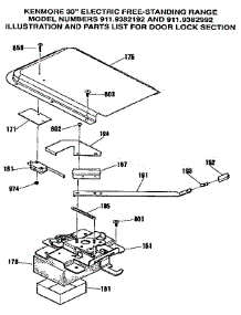 Door Lock Section parts for Kenmore Range 911.9382192 (9119382192, 911 9382192) from AppliancePartsPros.com
