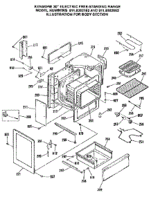 Body Section parts for Kenmore Range 911.9382192 (9119382192, 911 9382192) from AppliancePartsPros.com