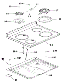 Main Top Section parts for Kenmore Range 911.9272190 (9119272190, 911 9272190) from AppliancePartsPros.com