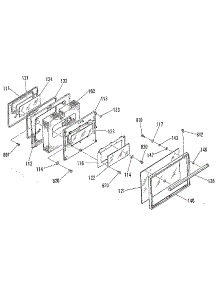 Oven Door Section parts for Kenmore Range 911.9799980 (9119799980, 911 9799980) from AppliancePartsPros.com