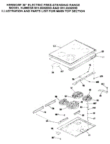 Main Top Section parts for Kenmore Range 911.9592593 (9119592593, 911 9592593) from AppliancePartsPros.com
