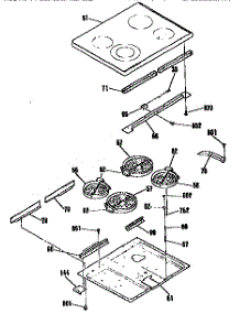 Main Top Section parts for Kenmore Range 911.9504190 (9119504190, 911 9504190) from AppliancePartsPros.com