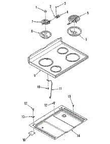 Main Top Section parts for Kenmore Range 911.9188811 (9119188811, 911 9188811) from AppliancePartsPros.com