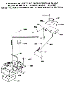 Door Lock Section parts for Kenmore Range 911.9592993 (9119592993, 911 9592993) from AppliancePartsPros.com