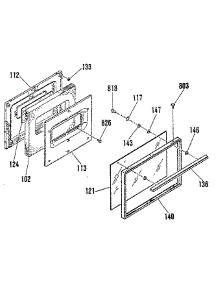 Oven Door Section parts for Kenmore Range 911.9179182 (9119179182, 911 9179182) from AppliancePartsPros.com