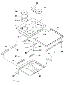 Main Top Section parts for Kenmore Range 911.9399981 (9119399981, 911 9399981) from AppliancePartsPros.com