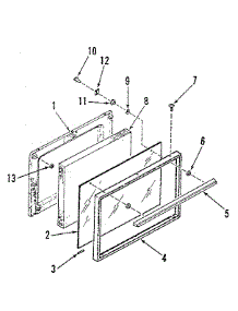 Oven Door Section parts for Kenmore Range 911.7129180 (9117129180, 911 7129180) from AppliancePartsPros.com