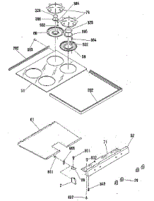 Main Top Section parts for Kenmore Range 911.7390593 (9117390593, 911 7390593) from AppliancePartsPros.com