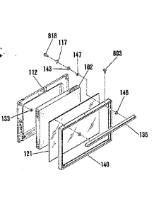 Oven Door Section parts for Kenmore Range 911.6289181 (9116289181, 911 6289181) from AppliancePartsPros.com