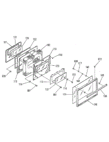 Oven Door Section parts for Kenmore Range 911.7390991 (9117390991, 911 7390991) from AppliancePartsPros.com