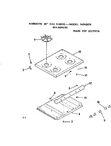 Main Top Section parts for Kenmore Range 911.6098310 (9116098310, 911 6098310) from AppliancePartsPros.com