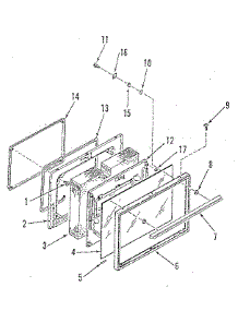 Oven Door Section parts for Kenmore Range 911.7340191 (9117340191, 911 7340191) from AppliancePartsPros.com