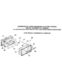 Oven Door Sections parts for Kenmore Range 911.6283590 (9116283590, 911 6283590) from AppliancePartsPros.com