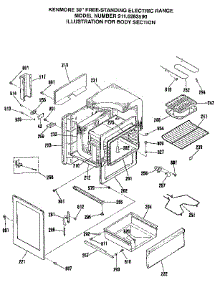 Body Section parts for Kenmore Range 911.6283590 (9116283590, 911 6283590) from AppliancePartsPros.com