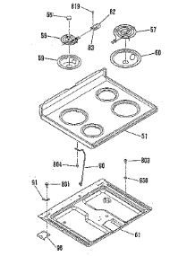 Main Top Section parts for Kenmore Range 911.6429181 (9116429181, 911 6429181) from AppliancePartsPros.com