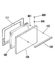 Oven Door Section parts for Kenmore Range 911.6108911 (9116108911, 911 6108911) from AppliancePartsPros.com