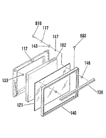 Oven Door Section parts for Kenmore Range 911.7129181 (9117129181, 911 7129181) from AppliancePartsPros.com