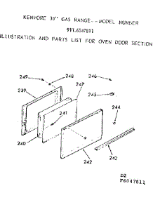 Oven Door Section parts for Kenmore Range 911.6047811 (9116047811, 911 6047811) from AppliancePartsPros.com