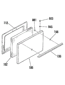 Oven Door Section parts for Kenmore Range 911.6248813 (9116248813, 911 6248813) from AppliancePartsPros.com