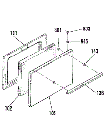 Oven Door Section parts for Kenmore Range 911.6008913 (9116008913, 911 6008913) from AppliancePartsPros.com