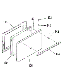 Oven Door Section parts for Kenmore Range 911.6108814 (9116108814, 911 6108814) from AppliancePartsPros.com