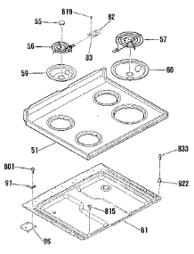 Main Top Section parts for Kenmore Range 911.6002190 (9116002190, 911 6002190) from AppliancePartsPros.com