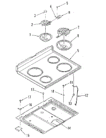 Main Top Section parts for Kenmore Range 911.6429180 (9116429180, 911 6429180) from AppliancePartsPros.com