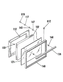 Oven Door Section parts for Kenmore Range 911.9119182 (9119119182, 911 9119182) from AppliancePartsPros.com