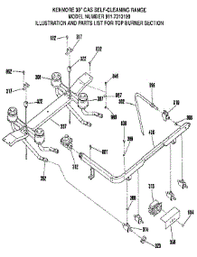 Top Burner Section parts for Kenmore Range 911.7313190 (9117313190, 911 7313190) from AppliancePartsPros.com