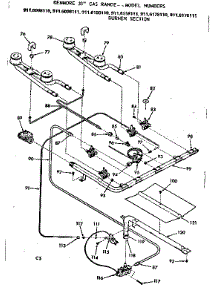 Burner Section parts for Kenmore Range 911.6098110 (9116098110, 911 6098110) from AppliancePartsPros.com