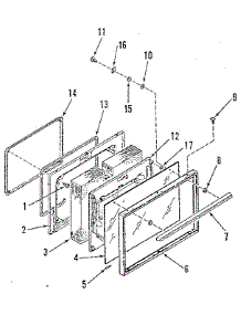 Oven Door Section parts for Kenmore Range 911.7340190 (9117340190, 911 7340190) from AppliancePartsPros.com