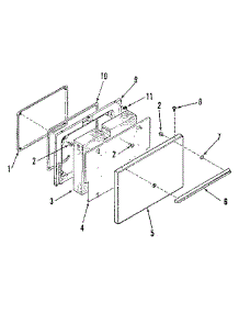 Oven Door Section parts for Kenmore Range 911.6128910 (9116128910, 911 6128910) from AppliancePartsPros.com